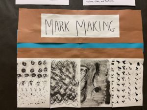Art Ed student work mark making